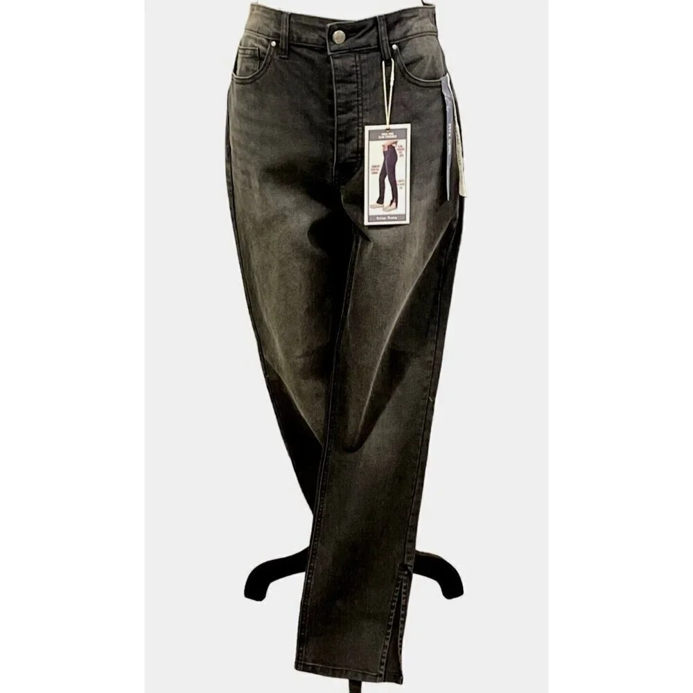 Indigo Rising Womens High Rise Slim Straight Denim Jeans Jr Size 13/31  Black - Picture 2 of 16
